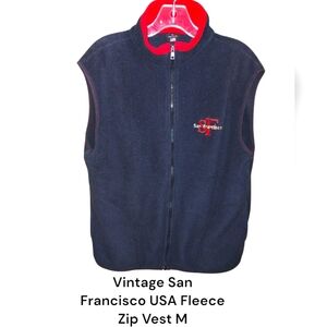 Vintage San Francisco Fleece Vest Black M USA